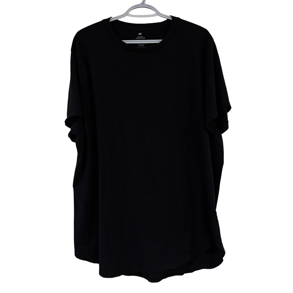 H&M Long Fit Black T-Shirt